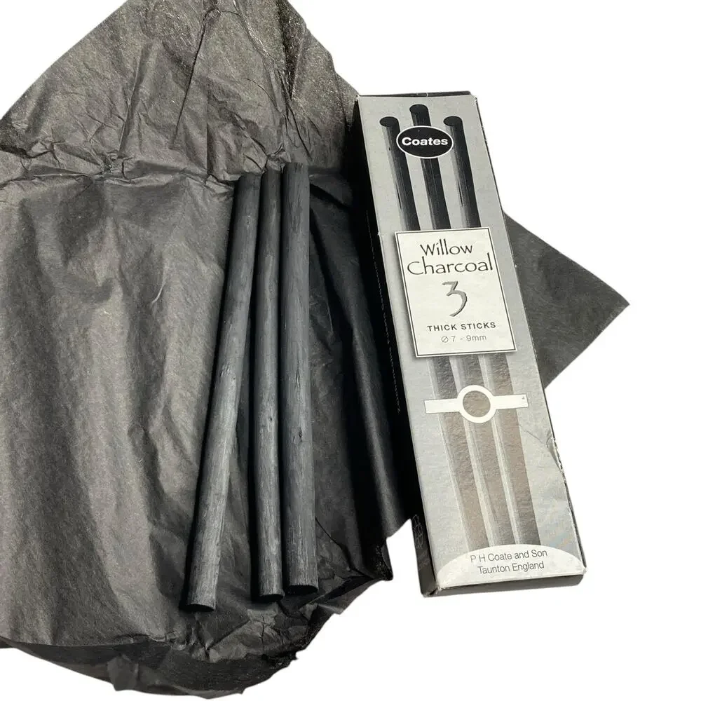 Coates Willow Charcoal Sticks Bundle 4-Extra Thick & 3-Thick Art Set England NIB